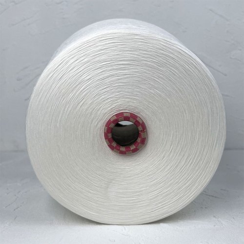 100% Recycled polyester 40S/1 Ring Spinning Raw White yarn for knitting and weaving 