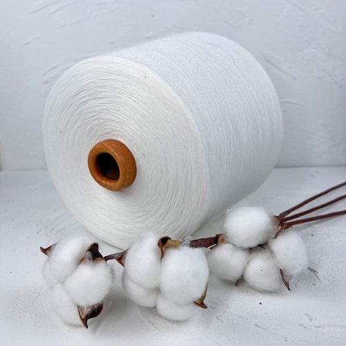 Custom Made Bleached Combed 100% Cotton Yarn in Count 2/6 nm in 500 Gram Cones for Hand Knitting and Eco-Friendly Weaving
