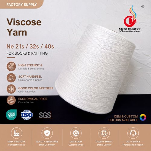 100% Viscose Spun Yarn 30s/2 Raw White Ring Spun Technique High Quality for Weaving and Knitting