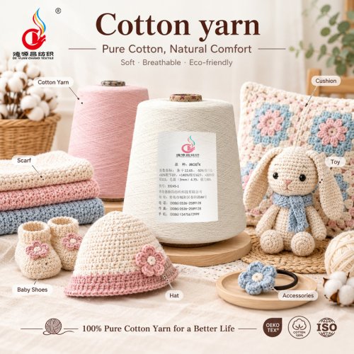 100% Cotton Raw Yarn-40S Count Eco-Friendly & Anti-Pilling for Hand Knitting