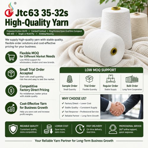 Wholesale Eco-Friendly High Tenacity Recycled Cotton Polyester Yarn Tc63 35-32s for Socks Production Melange Style